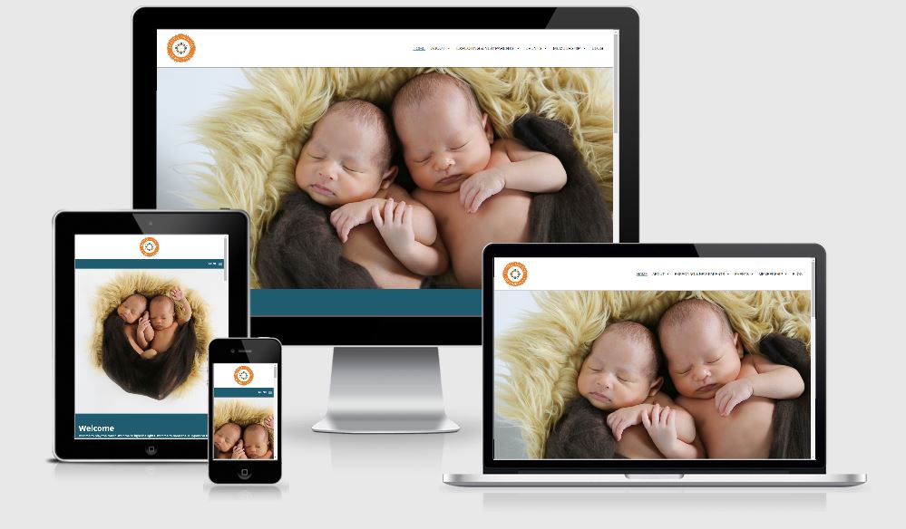 Seattle Family of Multiples Website on different screen sizes
